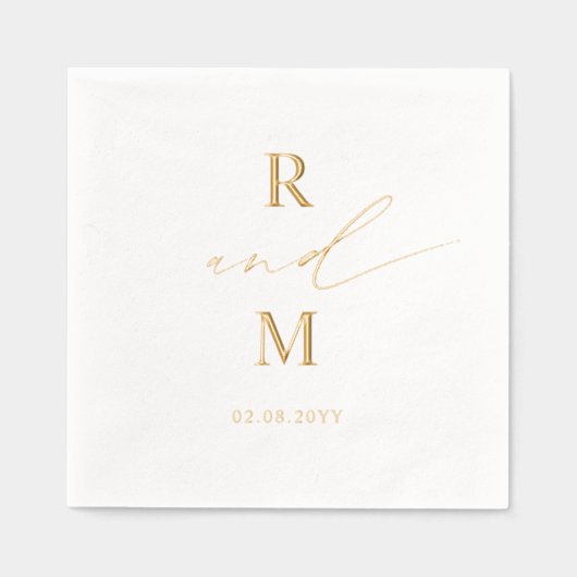 Élégant Personnalisé Réel Mariage de Monogramme (Recto)