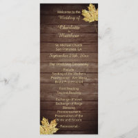 Élégant Personnalisé Rustic Maple Leaf Programmes 