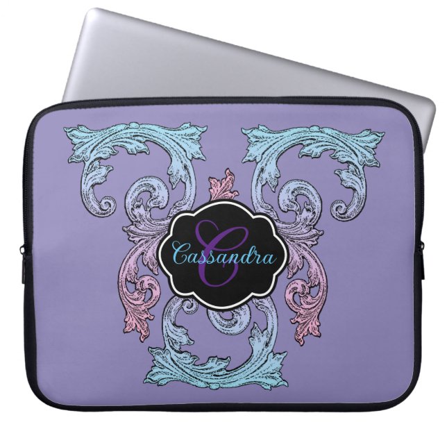 Elegant, , persoonlijk aanpasbaar  Victoriaans Laptop Sleeve (Voorkant)
