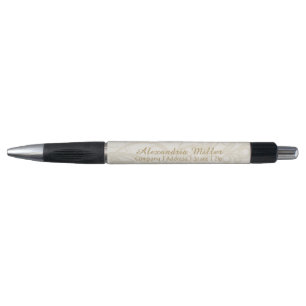Elegant, persoonlijk beige en Linen Swirl Patroon Pen