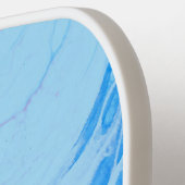 Elegant persoonlijk blauw en roze marmer pickleball paddle (Links Detail)