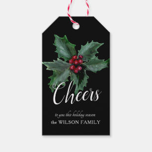 Elegant Persoonlijk Holly Gift Label Cadeaulabel
