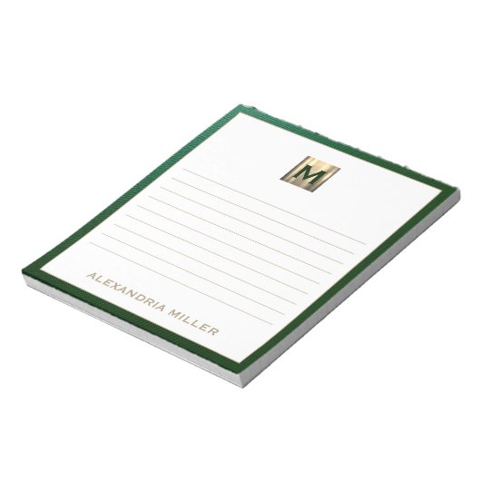 Elegant persoonlijk ingegeven monogram notitieblok (Gedraaid)
