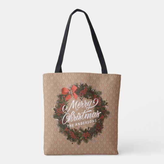 Elegant persoonlijk kerstgeschut | CANVAS TAS (Achterkant)