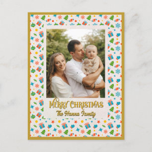 Elegant Persoonlijk Kerstvakantiepatroon Briefkaart