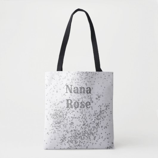 Elegant, persoonlijk, Silver Confetti Tas (Voorkant)