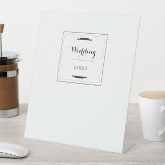 Elegant Persoonlijk Trouwcadeau Modern Geschenk o Reclamebord Met Voetstuk
