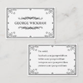 Elegant persoonlijk  Victoriaans Visitekaartje (Voorkant / Achterkant)