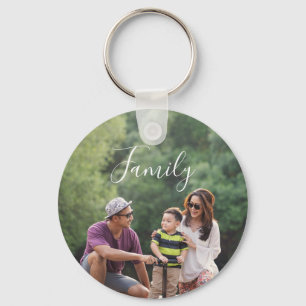 Elegant Persoonlijke familie Twee foto-monogram Sleutelhanger