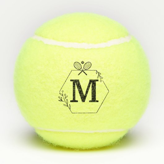 Elegant Persoonlijke Monogrammen Aangepast Tennisballen (Achterkant)