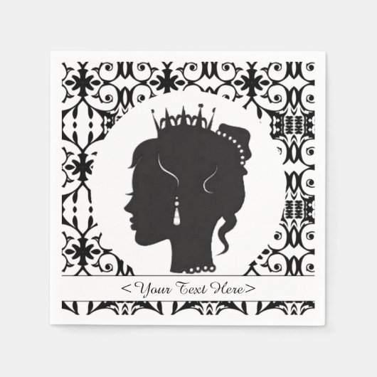 Elegant Persoonlijke prinses Silhouette Napkins Servetten (Voorkant)