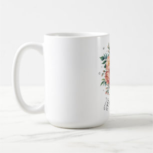 Elegant perzik boeket met diamanten bruiloft koffiemok