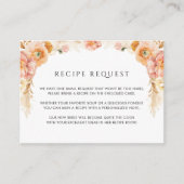 Elegant Perzik en Crème Bloemen Bruiloft Recept Informatiekaartje (Voorkant)