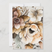 Elegant Perzik Grijs Bruin Waterverf Bloemenbruilo Kaart (Achterkant)