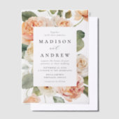 Elegant Perzik Roos Bruiloft Vellum Uitnodigingen (Offset)