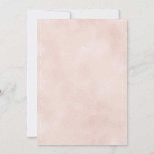 Elegant perzik wit bloemkant lijst Bruiloft Kaart (Achterkant)