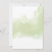 Elegant perzikkreet en groen ovaal huwelijk kaart (Achterkant)