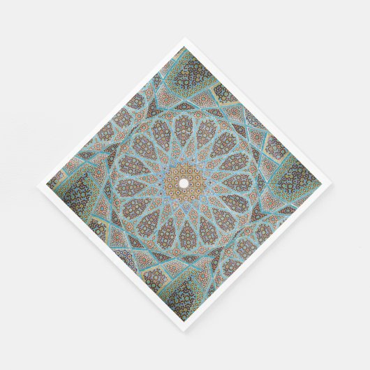 Elegant Perzisch Blauw Arabesk Oosters Patroon Servet (Hoek)