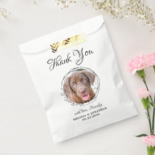 Elegant Pet Foto bedankt Dog Treat Wedding Bedankzakje (Gezegeld)
