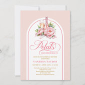 Elegant petals and prosecco blush gold bridal card kaart (Voorkant)