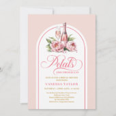 Elegant petals and prosecco watercolor invitation (Devant)