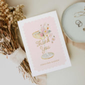 Elegant Petals en Prosecco Vrijgezellenfeest Bedankkaart