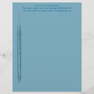 Elegant Petrol Blue Pen Nib Stationery Briefhoofd
