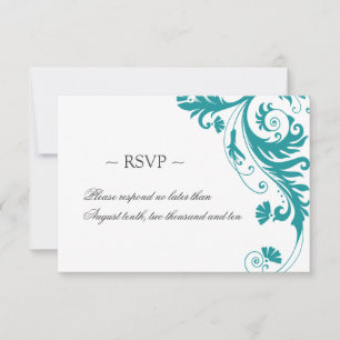 Elegant Petrol Wedding Reply Cards RSVP Kaartje