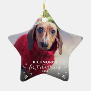 Elegant Pets 'Eerste Kerstmis' 2 FotoKerstmis Keramisch Ornament