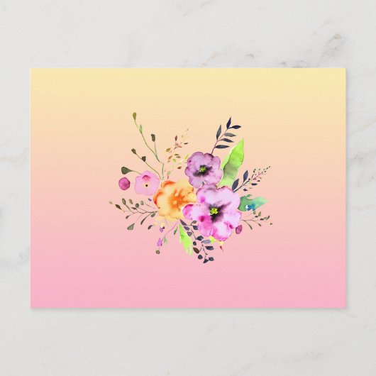 Elegant Petunias Bloemenbruiloft Save the Date Briefkaart (Achterkant)