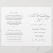 Elegant Pewter Gray Calligraphy Wedding Programs (Voorkant)