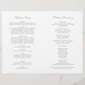 Elegant Pewter Gray Calligraphy Wedding Programs (Achterkant)