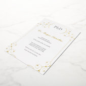 Elegant PhD Gold Grey White Graduation Party Folie Folie Uitnodiging (Gedraaid)