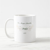 Elegant PhD Green Gold Afstuderen Koffiemok (Links)