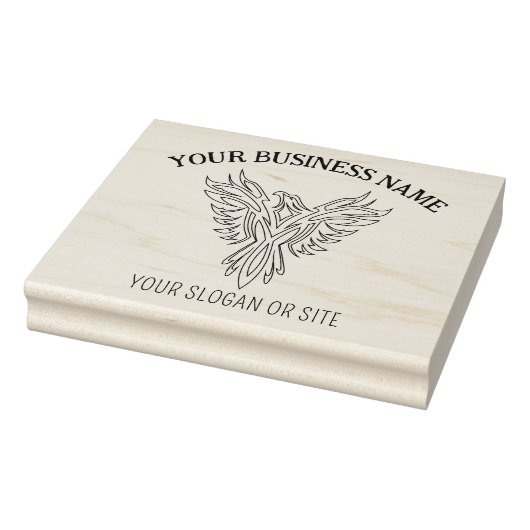 Elegant Phoenix, Custom Business, Large Rubberstempel (Stempel)