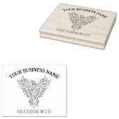Elegant Phoenix, Custom Business, Large Rubberstempel (Gestempeld)