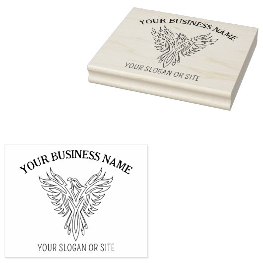 Elegant Phoenix, Custom Business, Large Rubberstempel (Gestempeld)