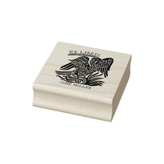 Elegant  Phoenix Ex Libris Boek Rubberstempel (Stempel)