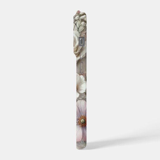 Elegant Phone Case with Pink and White Roses (Côté gauche)