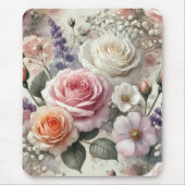 Elegant Phone Case with Pink and White Roses Muismat (Voorkant)