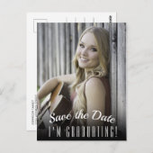 Elegant Photo Afstuderen Sla de datum op Briefkaart (Voorkant / Achterkant)