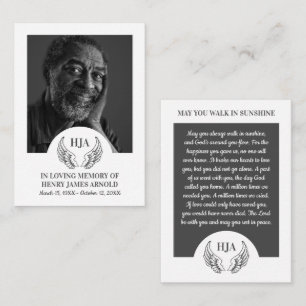 Elegant Photo, Angel Wings, Kaart van Prayer Visitekaartje