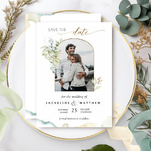 Elegant Photo Arch, Eucalyptus Greenery Waterverf Save The Date
