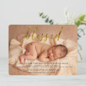 Elegant Photo Baptisme | Christenuitnodiging Kaart (Staand voorkant)