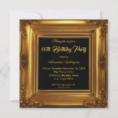 Elegant Photo Birthday Party  Gold Lijst Kaart (Achterkant)
