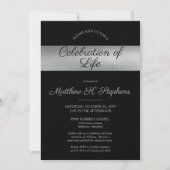 Elegant Photo Black | Zilveren viering van het lev Kaart (Voorkant)