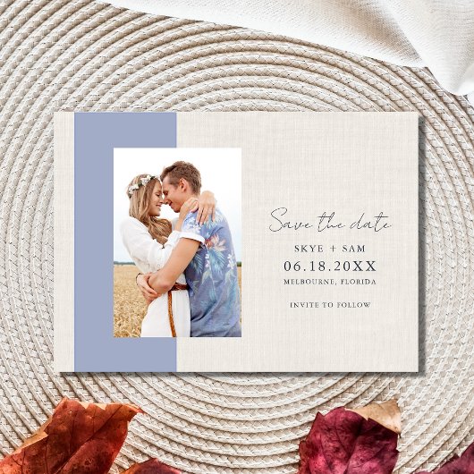 Elegant Photo Blue Beach Wedding Save The Date