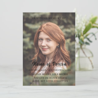 Elegant Photo Celebration of Life Funeral Programm Kaart
