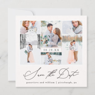 Elegant Photo Collage Calligrafie Save the Date