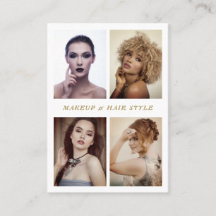 Elegant Photo Collage Makeup and Hair Style Visitekaartje